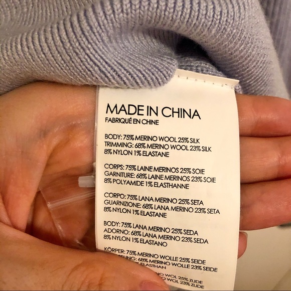 Club Monaco sky blue cold shoulder sweater - Picture 8 of 9